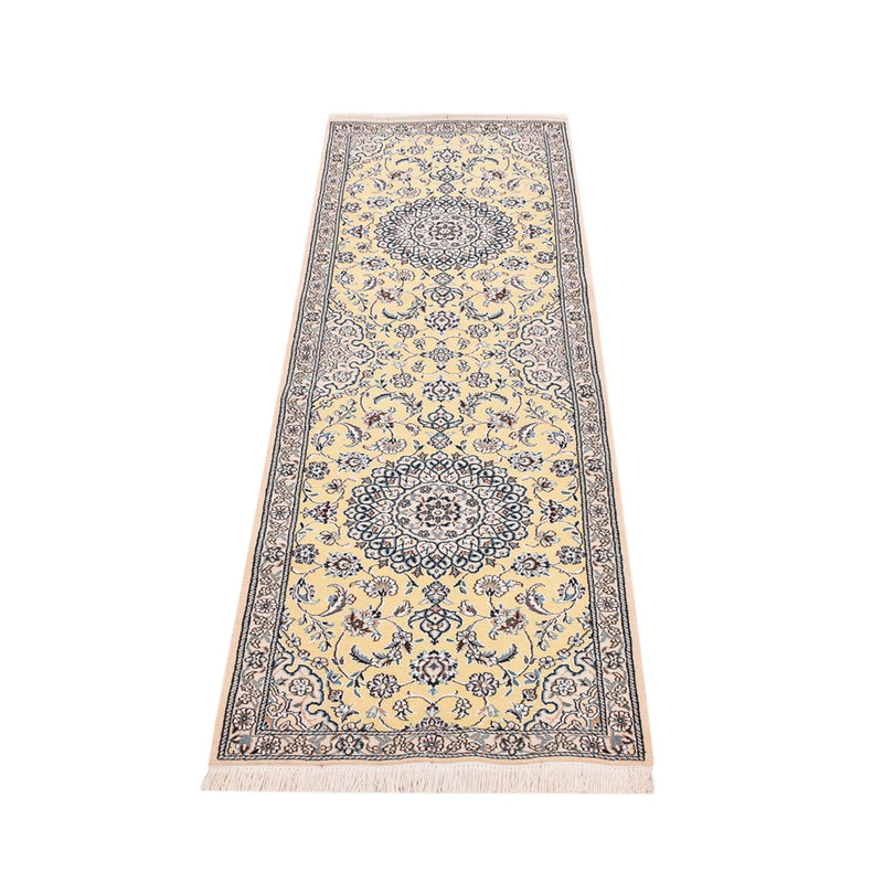 Alfombra de pasillo Alfombra Persa - Nain - Real - 204 x 60 cm - beige