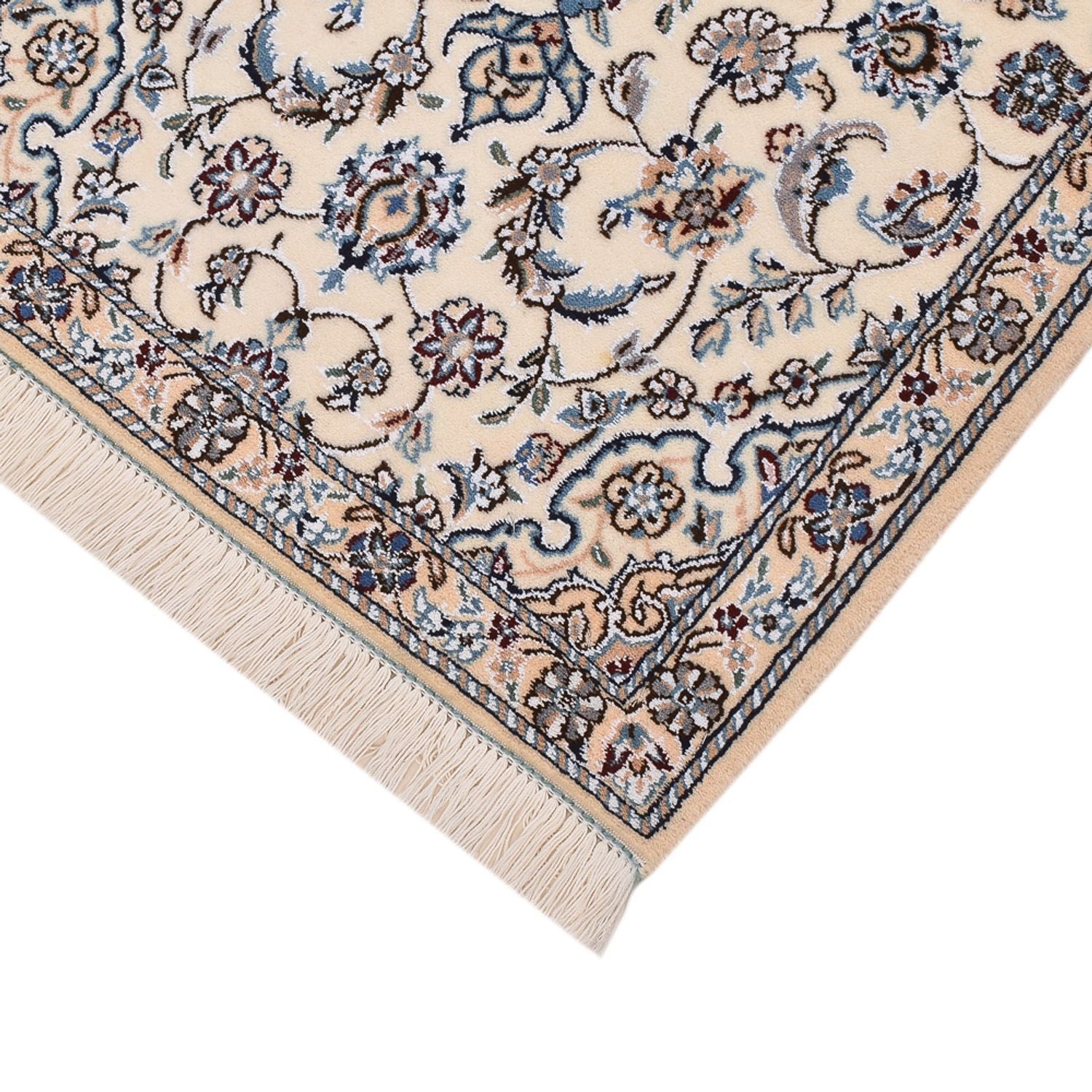 Alfombra de pasillo Alfombra Persa - Nain - Real - 197 x 61 cm - crema
