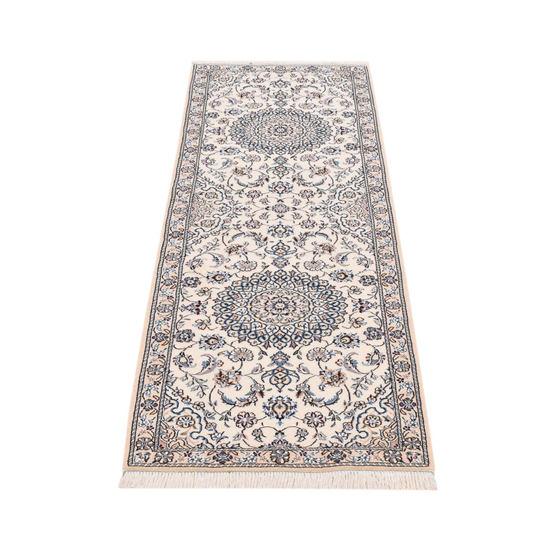 Alfombra de pasillo Alfombra Persa - Nain - Real - 197 x 61 cm - crema