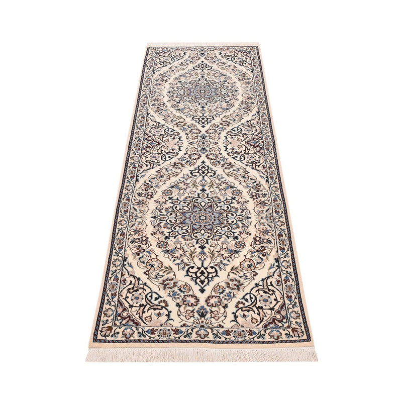 Alfombra de pasillo Alfombra Persa - Nain - Real - 230 x 70 cm - crema