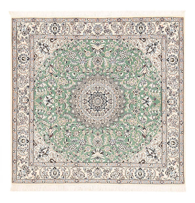 Alfombra Persa - Nain - Real cuadrado  - 152 x 149 cm - verde claro