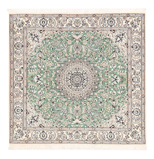 Alfombra Persa - Nain - Real cuadrado  - 152 x 149 cm - verde claro