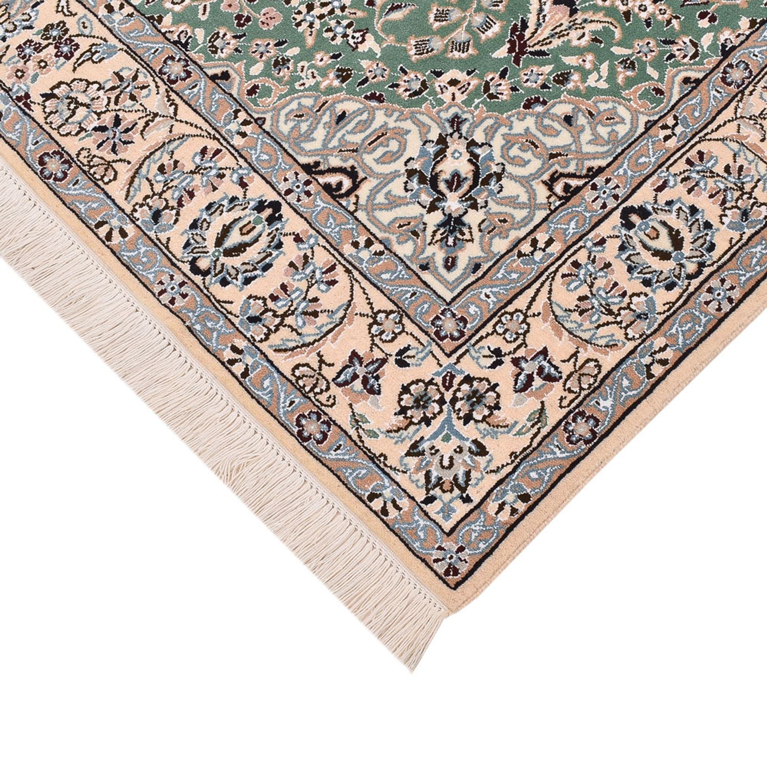 Alfombra Persa - Nain - Real cuadrado  - 152 x 149 cm - verde claro