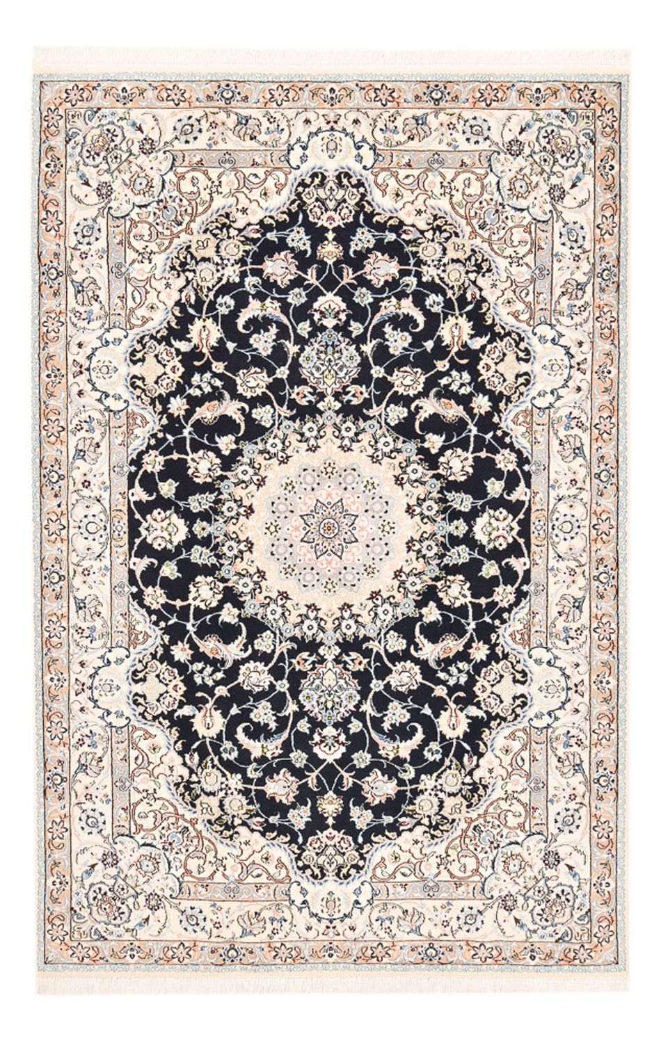 Alfombra Persa - Nain - Real - 252 x 164 cm - azul oscuro