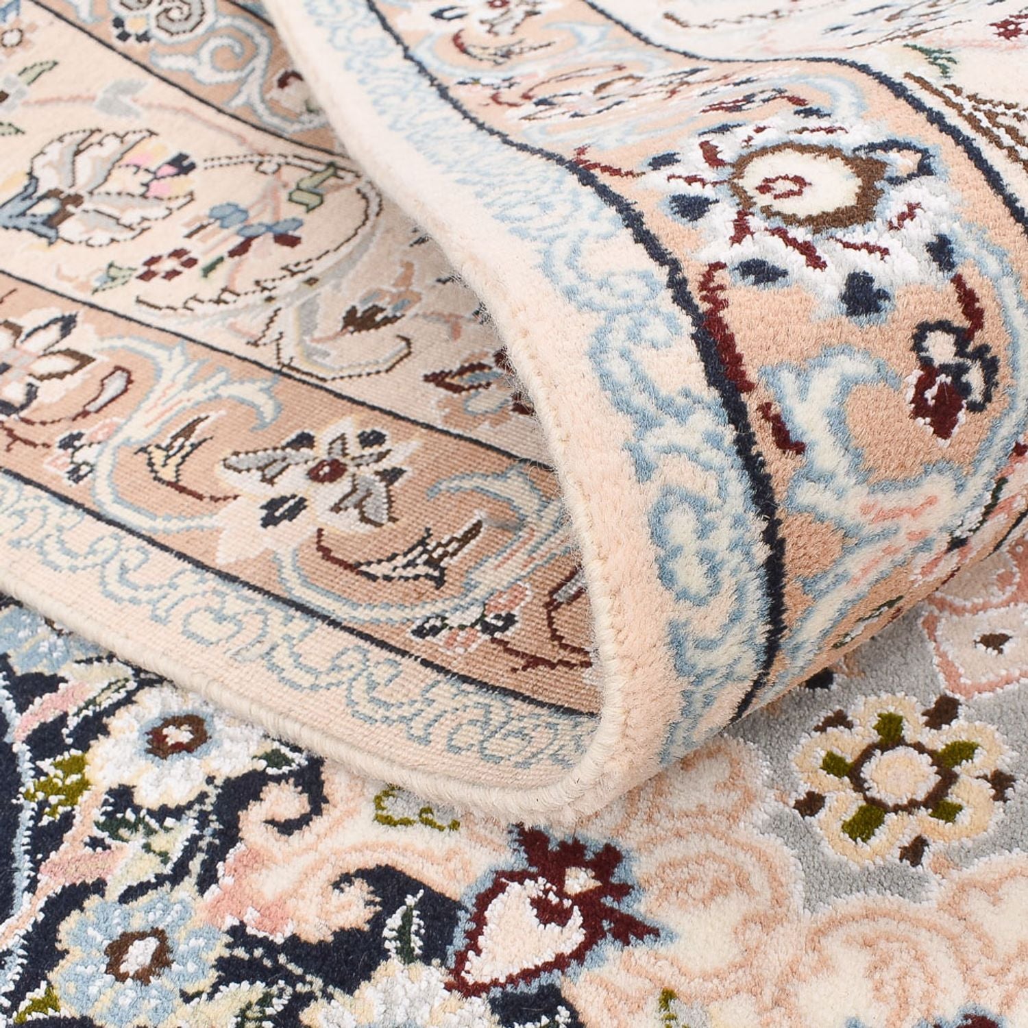 Alfombra Persa - Nain - Real - 252 x 164 cm - azul oscuro