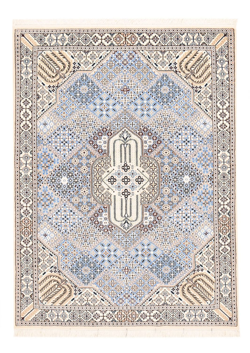 Alfombra Persa - Nain - Real - 195 x 137 cm - azul claro