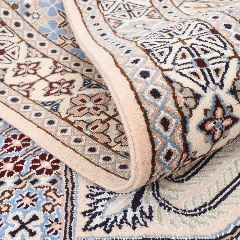 Alfombra Persa - Nain - Real - 195 x 137 cm - azul claro