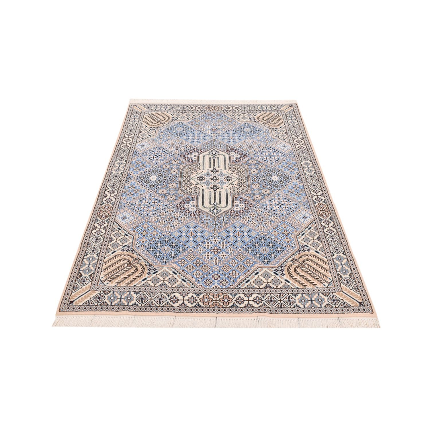 Alfombra Persa - Nain - Real - 195 x 137 cm - azul claro