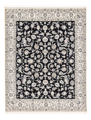 Alfombra Persa - Nain - Real - 194 x 147 cm - azul oscuro