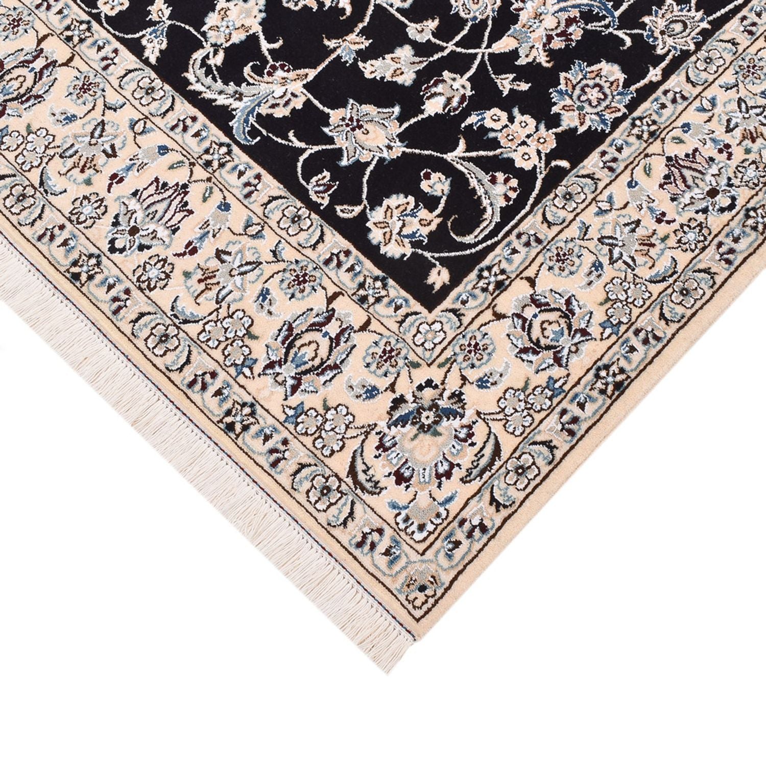 Alfombra Persa - Nain - Real - 194 x 147 cm - azul oscuro