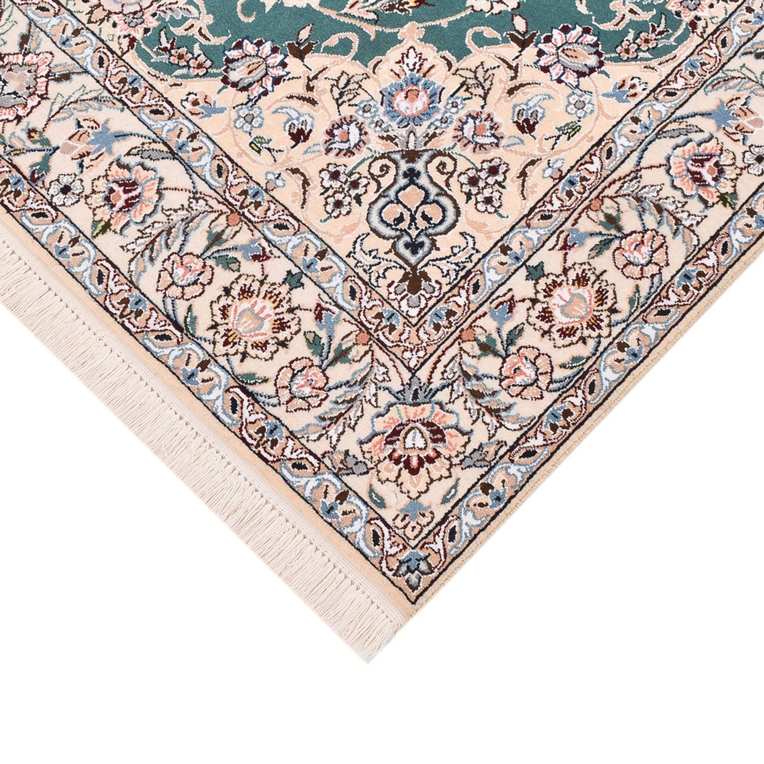 Alfombra Persa - Nain - Real - 203 x 127 cm - verde