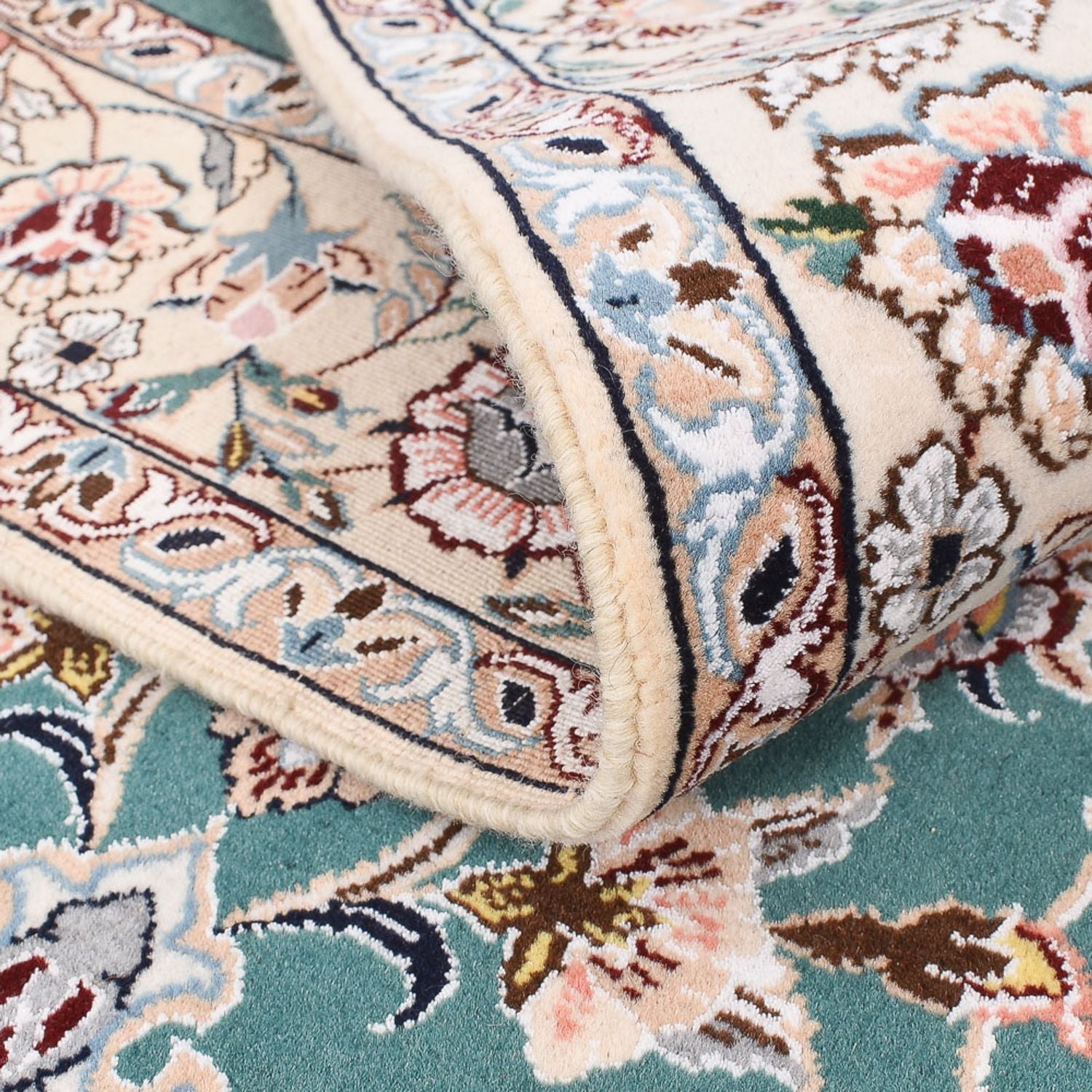 Alfombra Persa - Nain - Real - 203 x 127 cm - verde