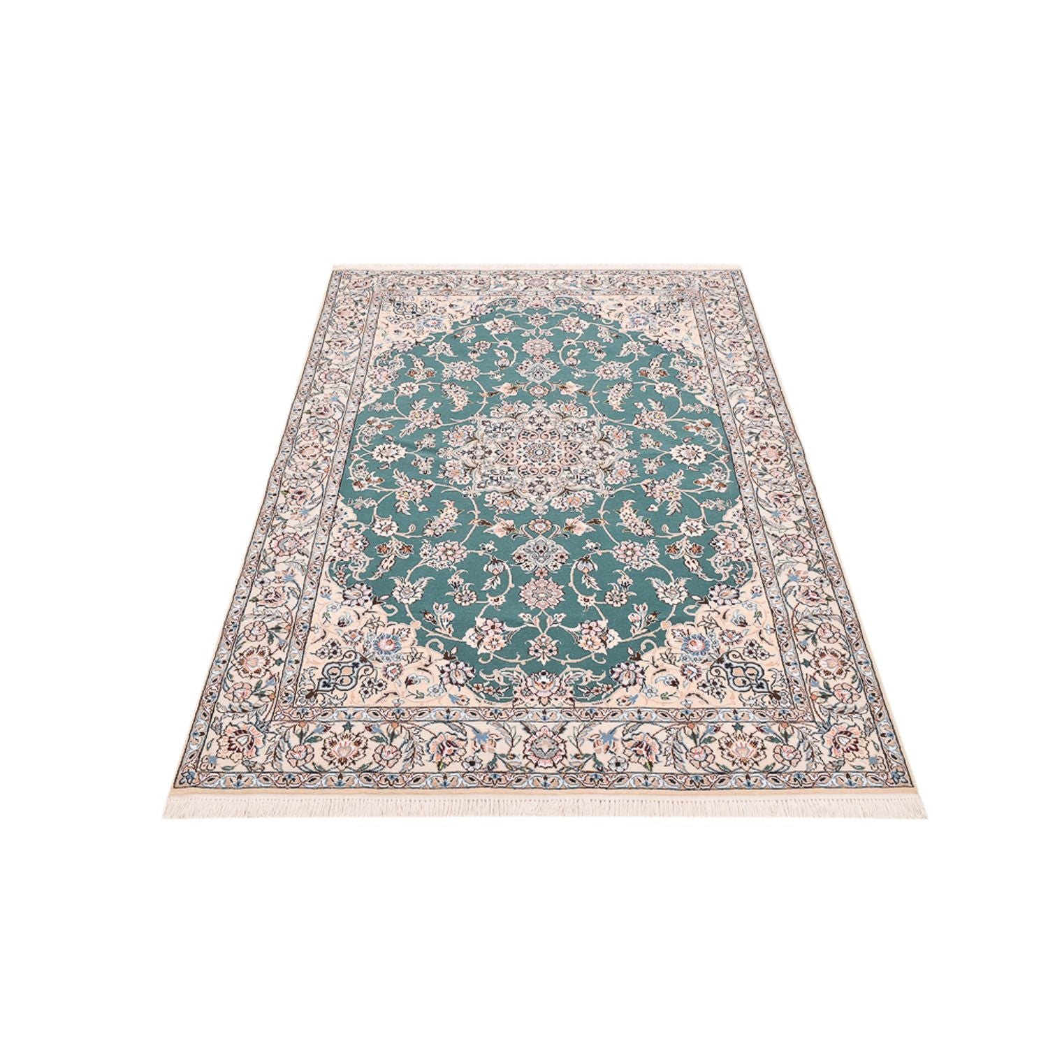 Alfombra Persa - Nain - Real - 203 x 127 cm - verde