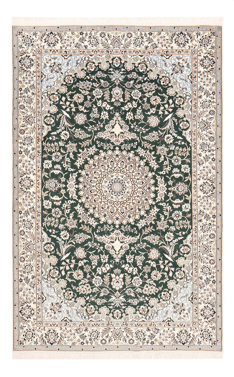Alfombra Persa - Nain - Real - 255 x 159 cm - verde oscuro