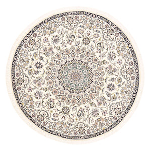 Alfombra Persa - Nain - Real redondo  - 152 x 152 cm - crema