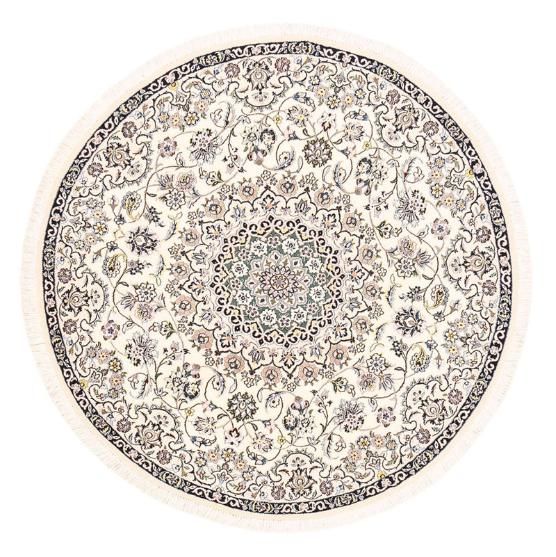 Alfombra Persa - Nain - Real redondo  - 152 x 152 cm - crema