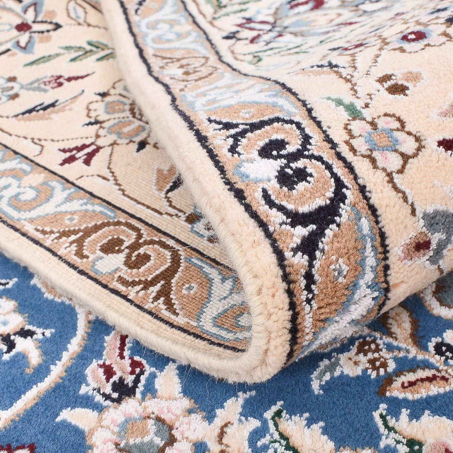 Alfombra Persa - Nain - Real - 201 x 155 cm - azul