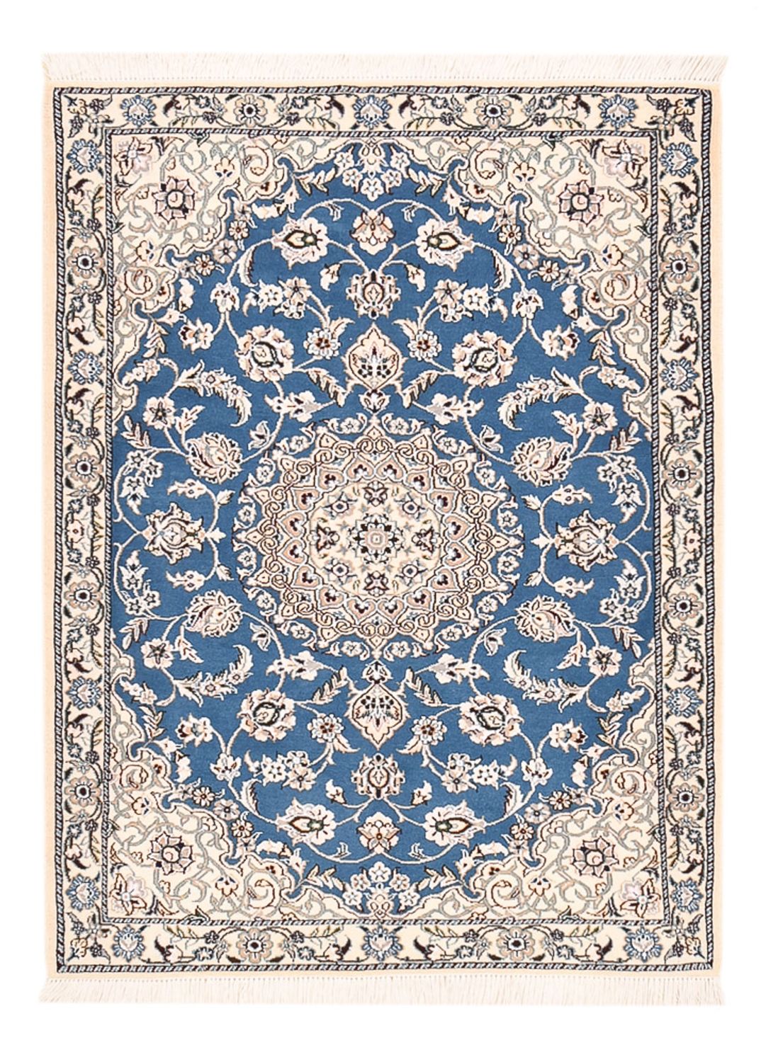 Alfombra Persa - Nain - Real - 127 x 90 cm - azul
