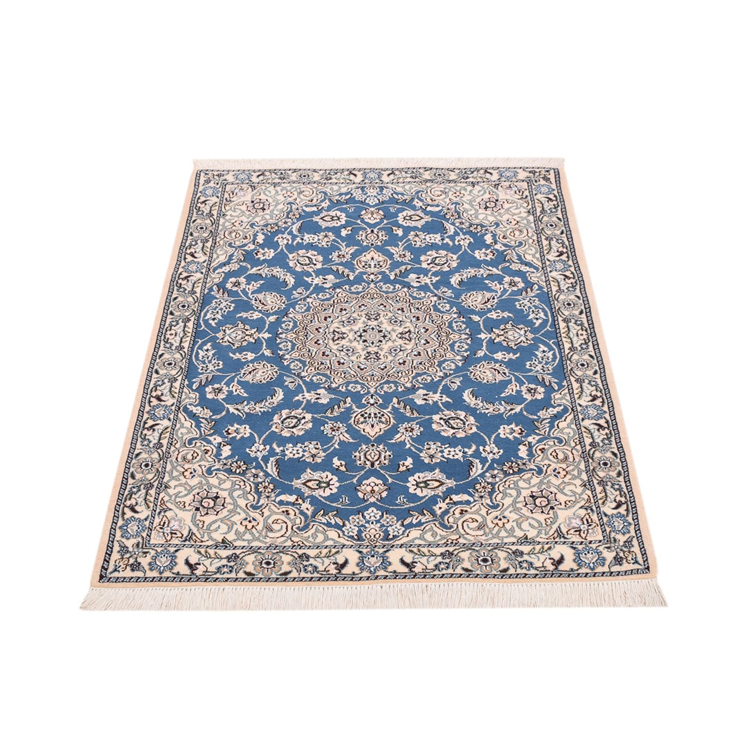 Alfombra Persa - Nain - Real - 127 x 90 cm - azul
