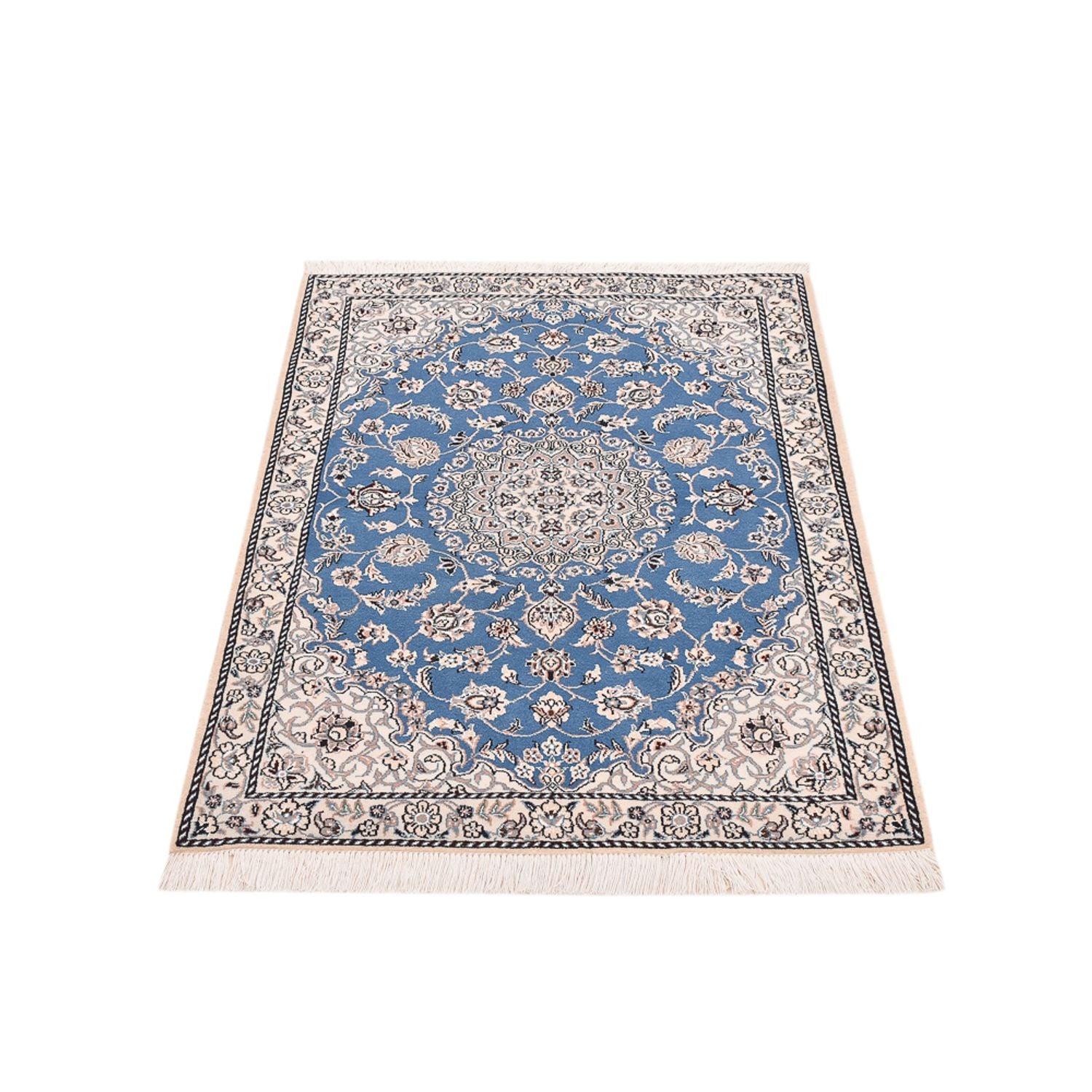 Alfombra Persa - Nain - Real - 127 x 90 cm - azul
