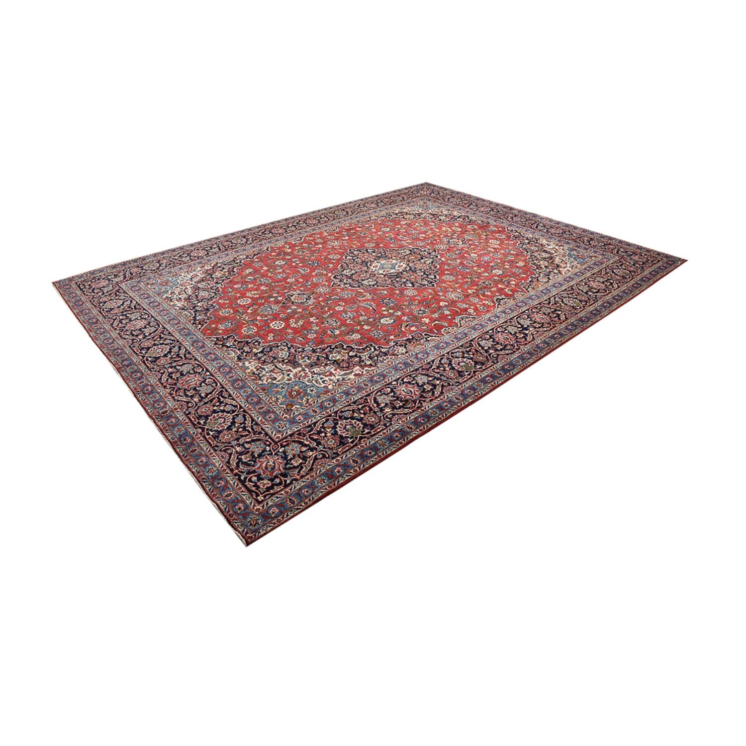 Alfombra persa - Keshan - 405 x 303 cm - rojo