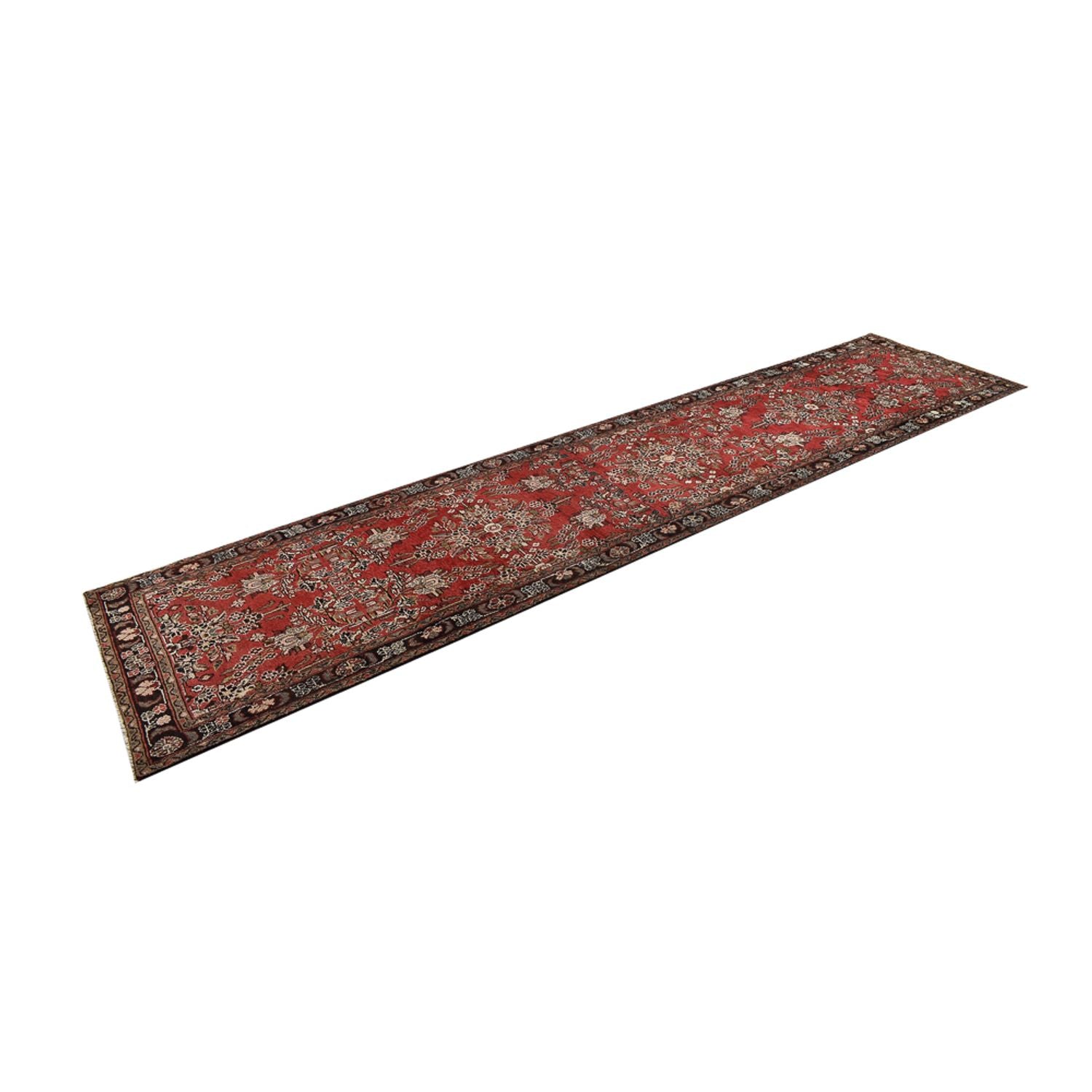Alfombra de pasillo Alfombra persa - Tabriz - 433 x 95 cm - rojo