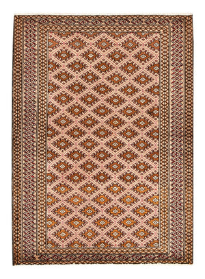Alfombra Turkaman - 132 x 97 cm - rojo claro