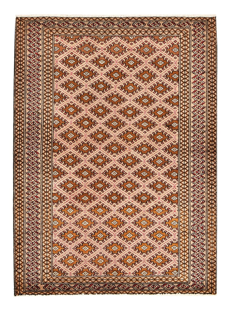 Alfombra Turkaman - 132 x 97 cm - rojo claro