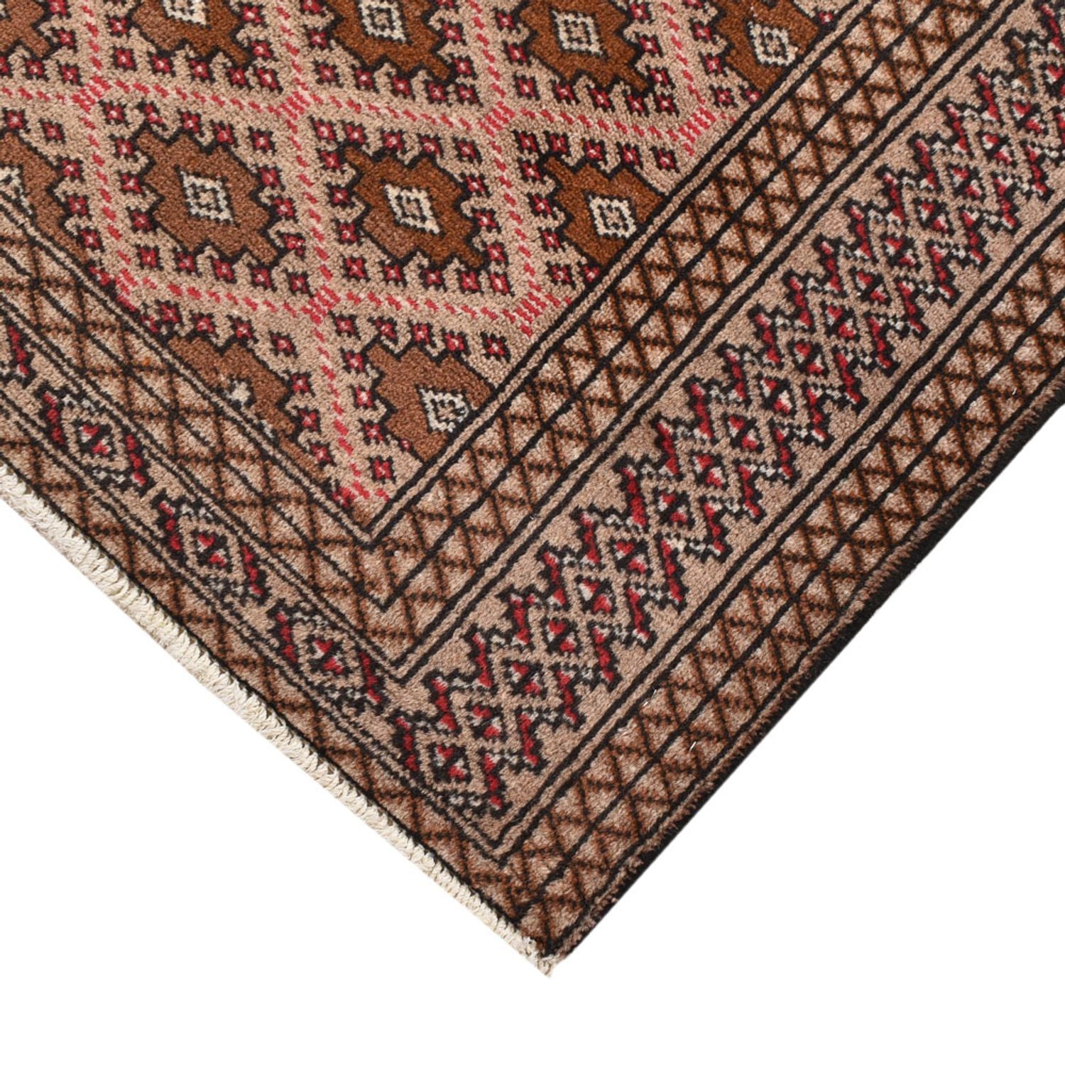 Alfombra Turkaman - 132 x 97 cm - rojo claro