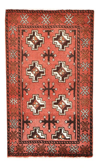 Alfombra Turkaman - 100 x 58 cm - rojo claro