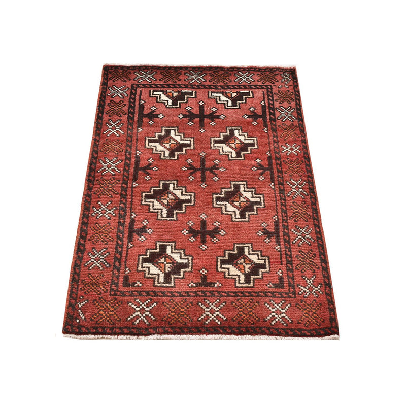 Alfombra Turkaman - 100 x 58 cm - rojo claro
