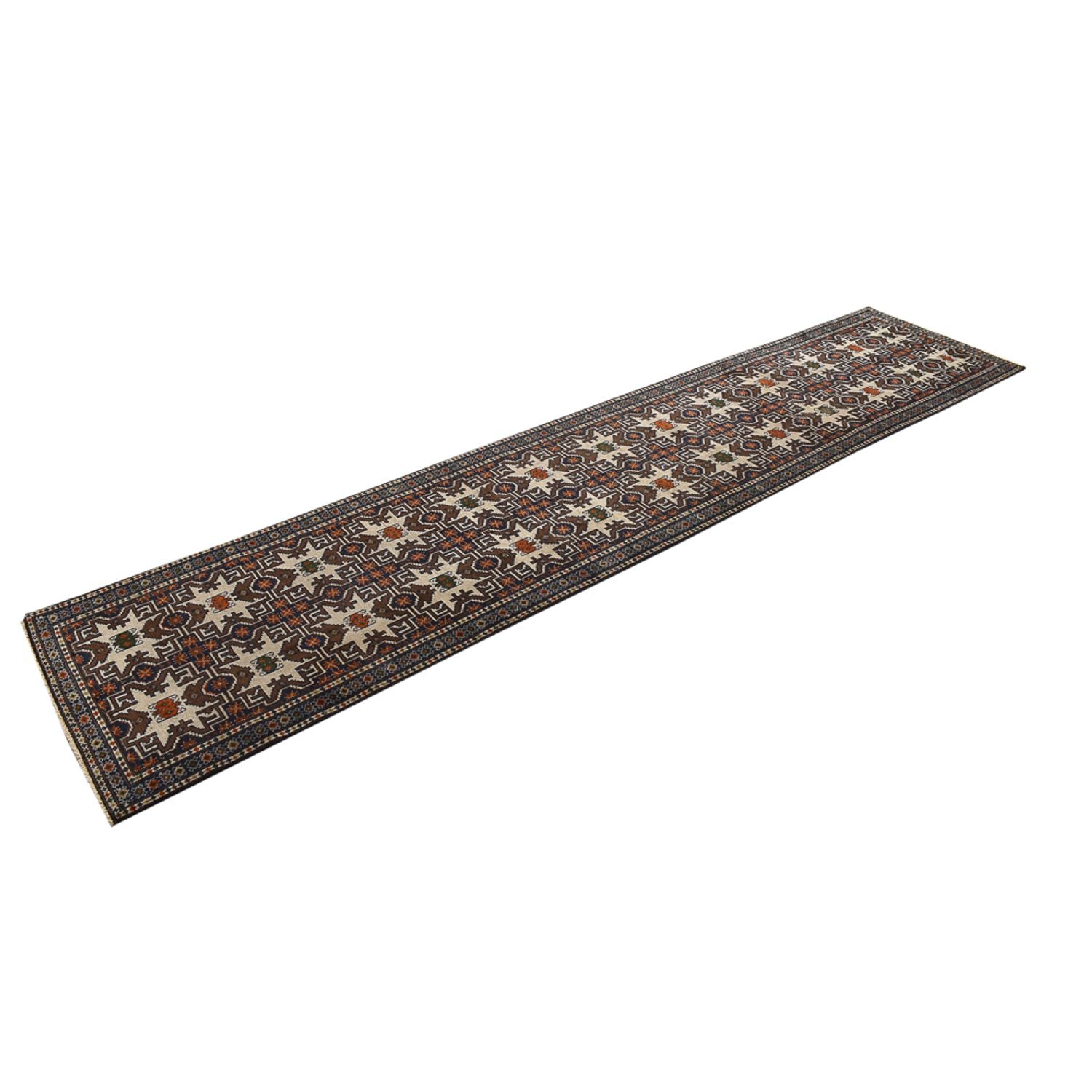 Alfombra de pasillo Alfombra Turkaman - 366 x 79 cm - beige oscuro