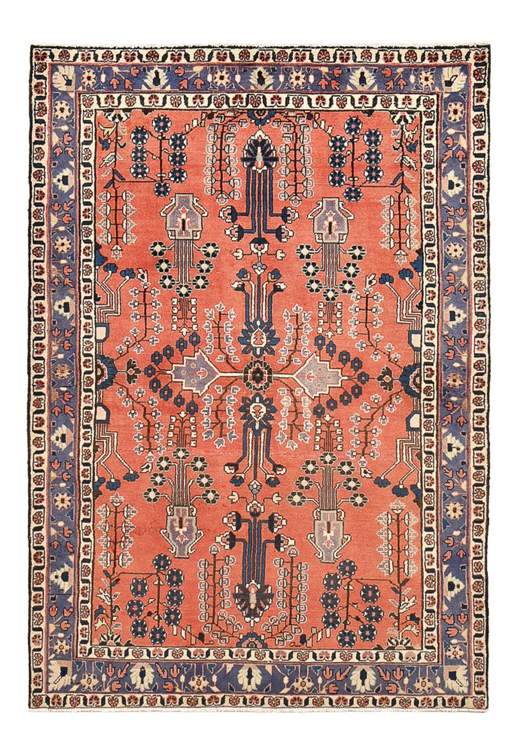 Alfombra persa - Nómada - 191 x 129 cm - rojo claro