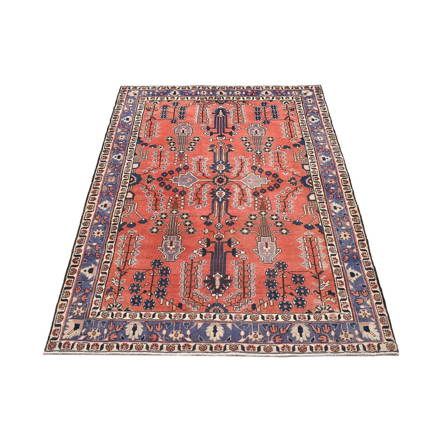 Alfombra persa - Nómada - 191 x 129 cm - rojo claro