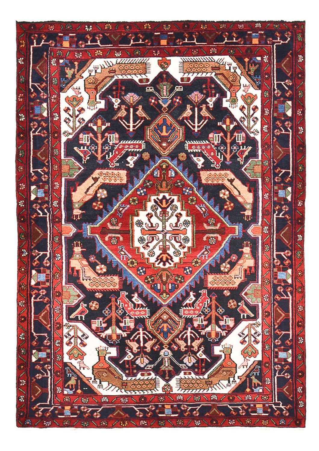 Alfombra persa - Nómada - 210 x 143 cm - multicolor