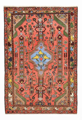 Alfombra persa - Nómada - 155 x 104 cm - rojo claro