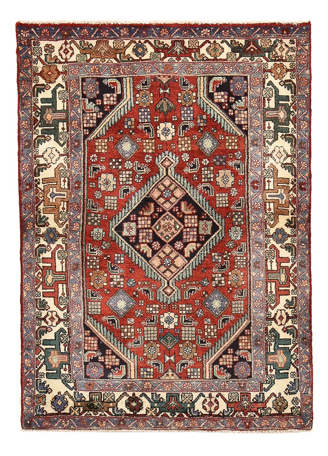 Alfombra persa - Nómada - 151 x 105 cm - rojo