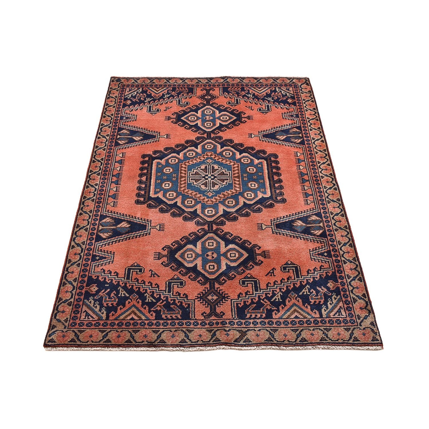 Alfombra persa - Nómada - 160 x 103 cm - rojo claro