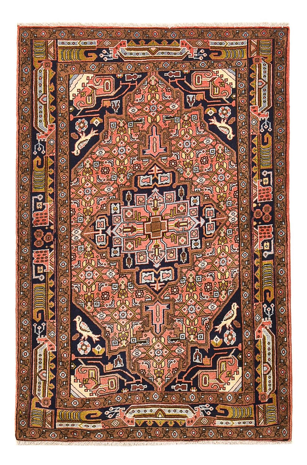 Alfombra persa - Nómada - 160 x 102 cm - rojo claro