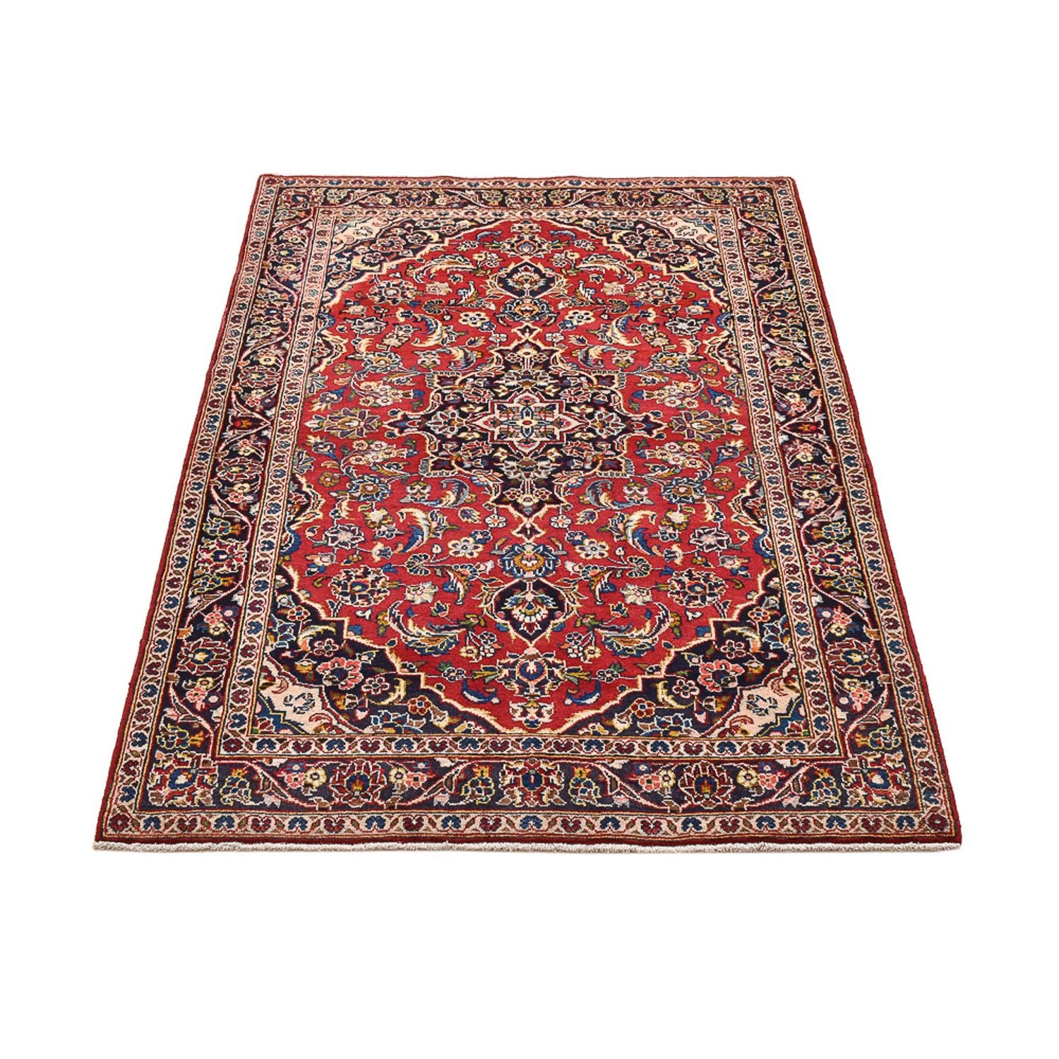 Alfombra persa - Keshan - 155 x 105 cm - rojo
