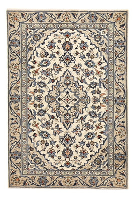 Alfombra persa - Keshan - 140 x 92 cm - gris claro