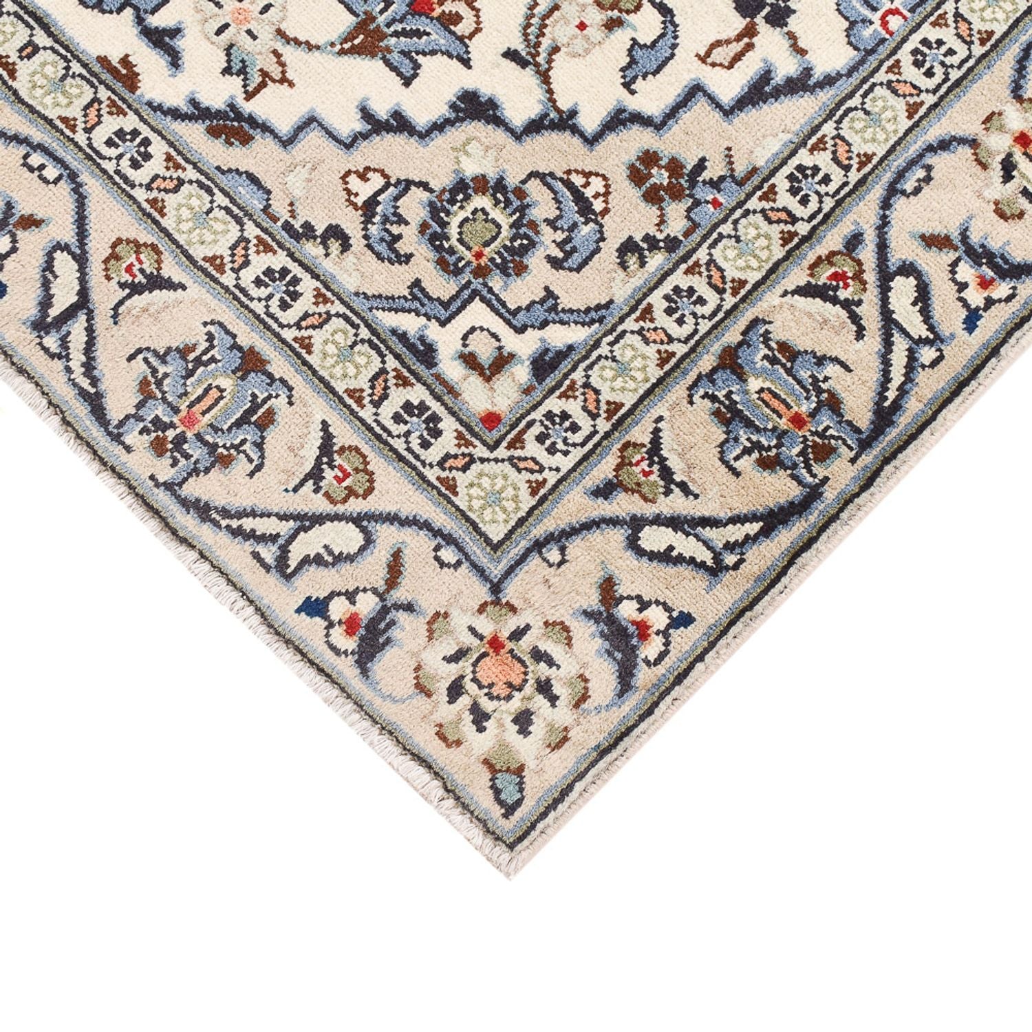 Alfombra persa - Keshan - 140 x 92 cm - gris claro