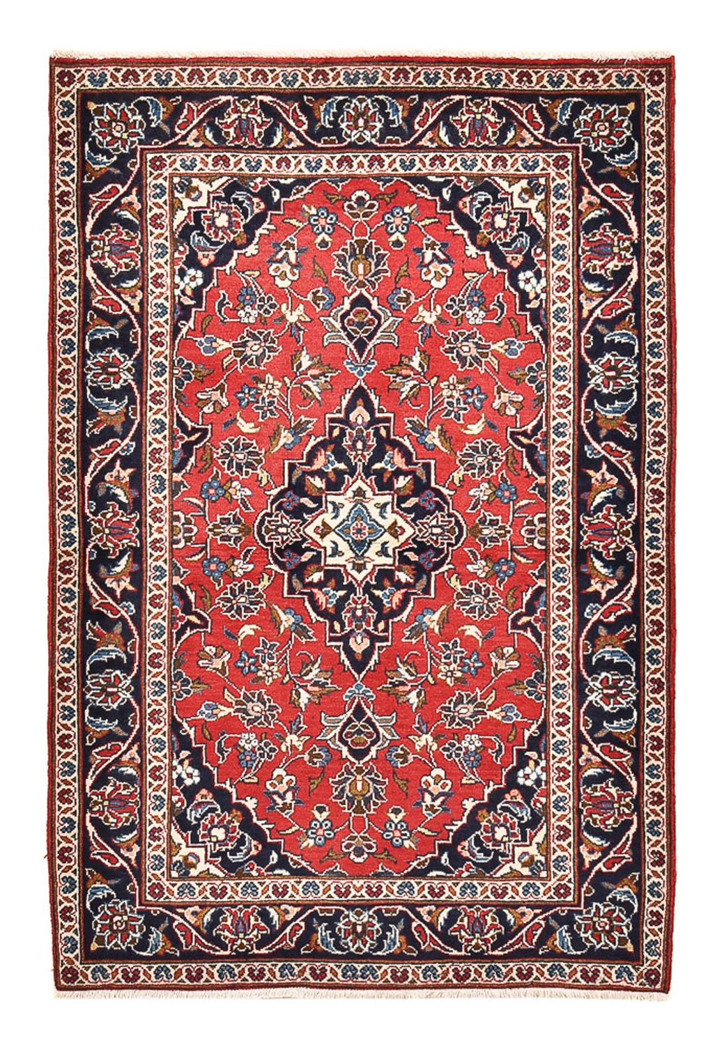 Alfombra persa - Keshan - 152 x 100 cm - rojo