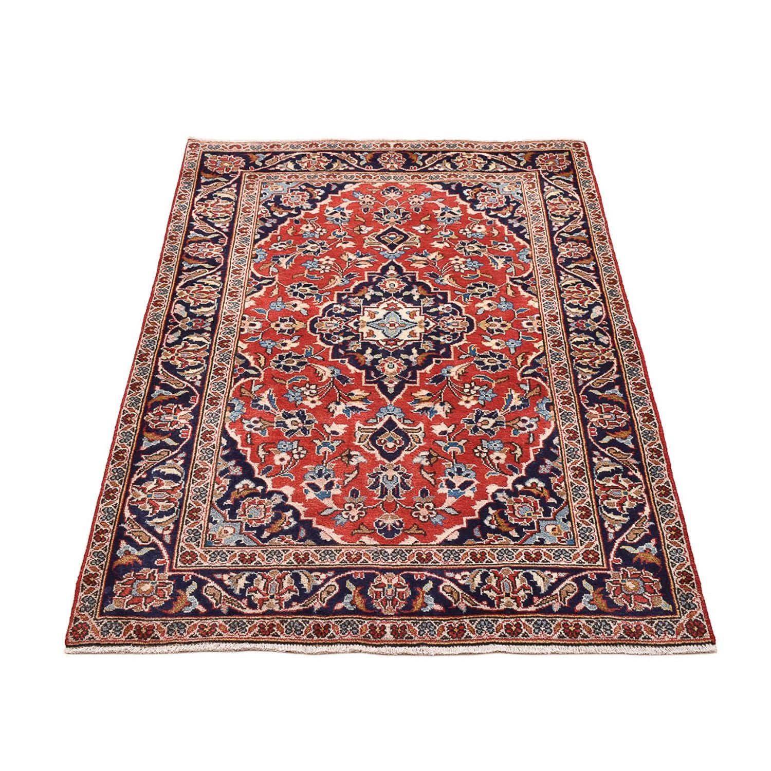 Alfombra persa - Keshan - 147 x 98 cm - rojo
