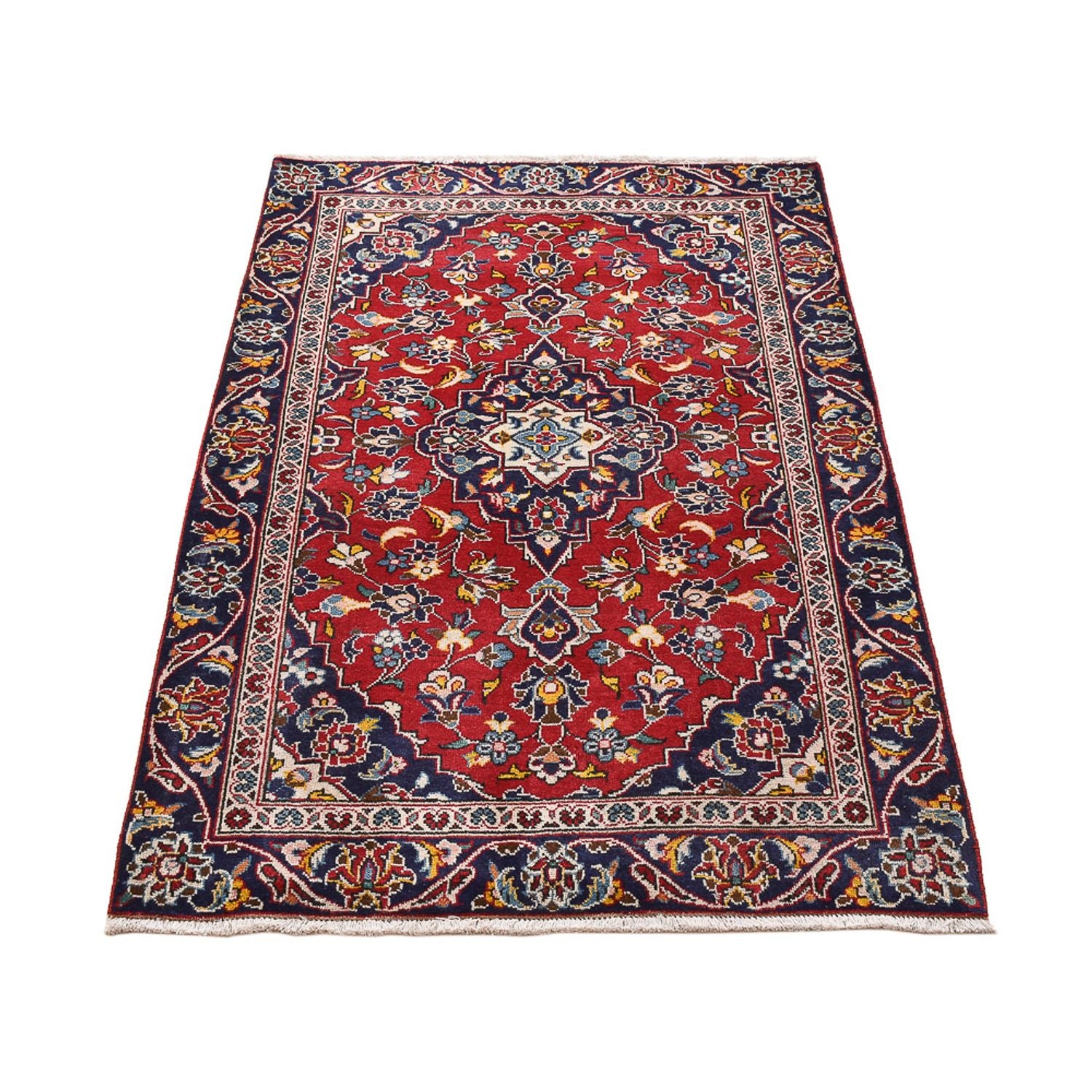 Alfombra persa - Keshan - 142 x 90 cm - rojo