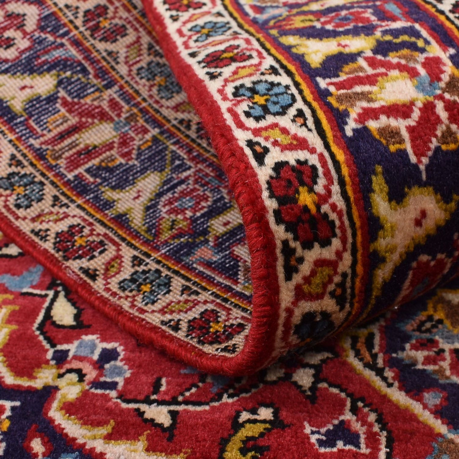 Alfombra persa - Keshan - 161 x 97 cm - rojo