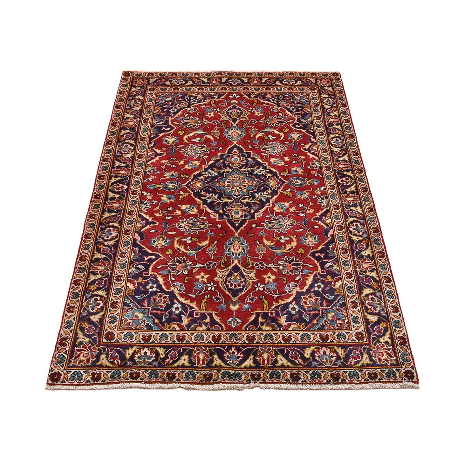 Alfombra persa - Keshan - 161 x 97 cm - rojo