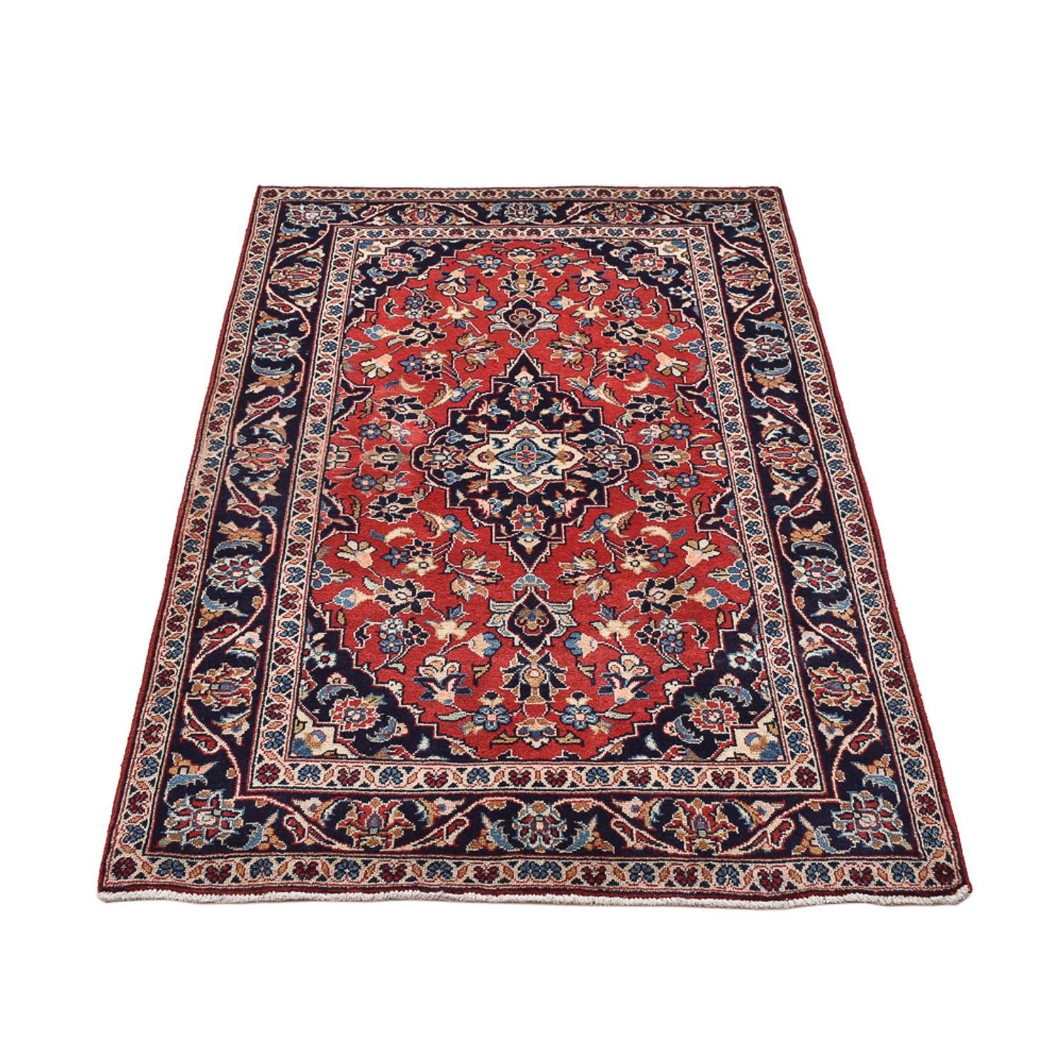 Alfombra persa - Keshan - 150 x 98 cm - rojo
