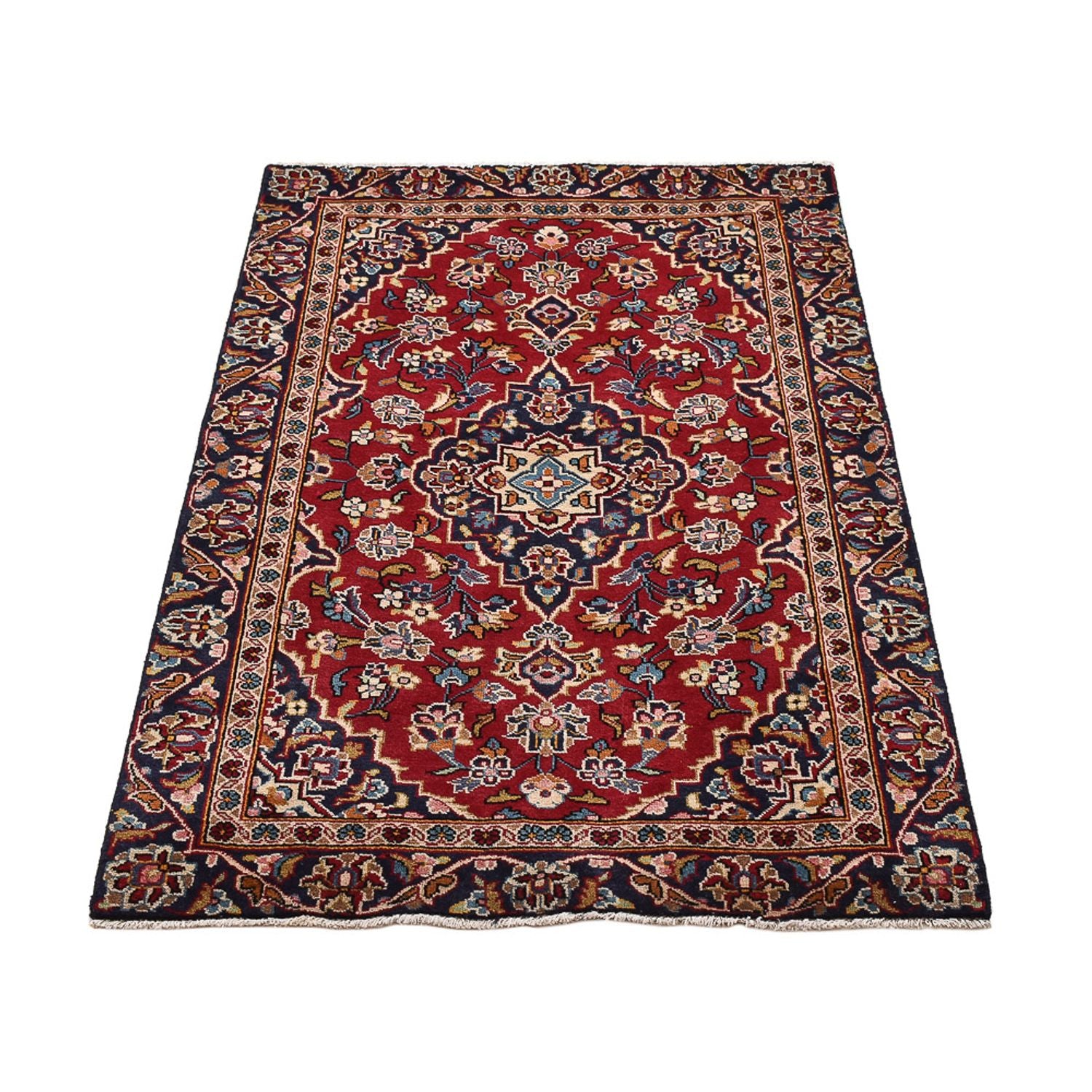 Alfombra persa - Keshan - 142 x 88 cm - rojo