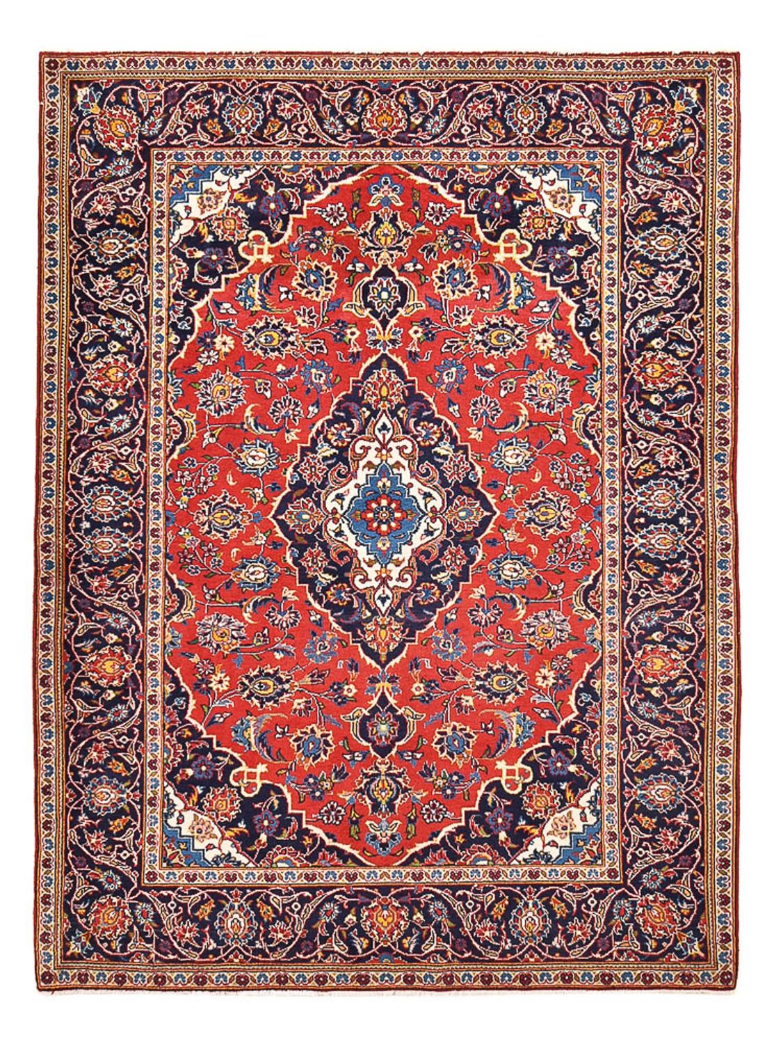 Alfombra persa - Keshan - 210 x 152 cm - rojo